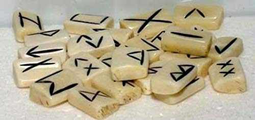 Casting Magic Water Buffalo Bone 25 Piece Elder Futhark Rune