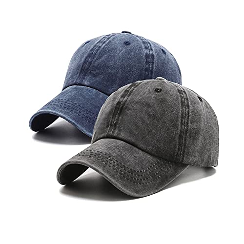 PFFY 2 Packs Vintage Washed Distressed Baseball Cap Dad Golf