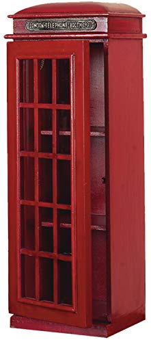 Deco 79 Wood London Telephone Booth 2 Shelf Storage Unit,