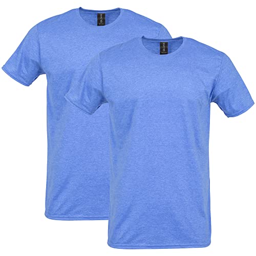 Gildan Adult Softstyle Cotton T-Shirt, Style G64000, Multipack, Heather Royal