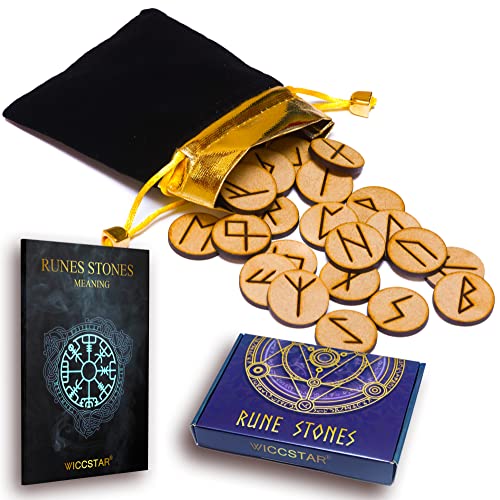 WICCSTAR Rune Stones Set with Manual for Beginners and 5