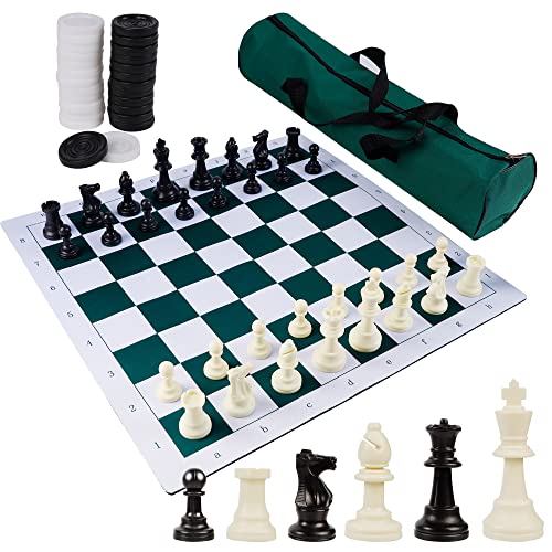 Juegoal 20" Portable Chess & Checkers Set, 2 in 1