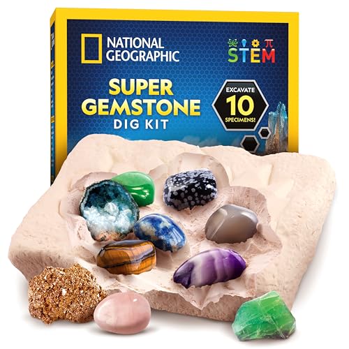 NATIONAL GEOGRAPHIC Super Gemstone Dig Kit - Excavation Gem Kit