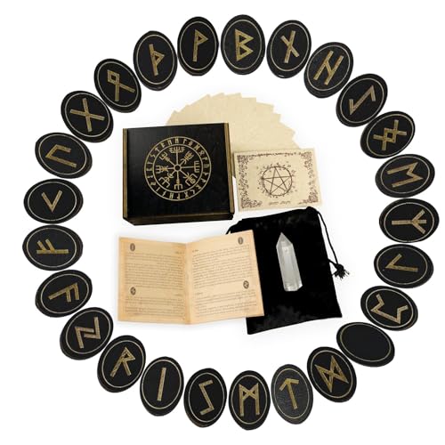 Tirmanaz Runes, Wooden Runes Set, Witch Runes Set with Guide