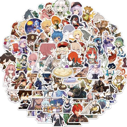 100Pcs Genshin Impact Gme Stickers, Kawaii Game Genshin Impact Waterproof