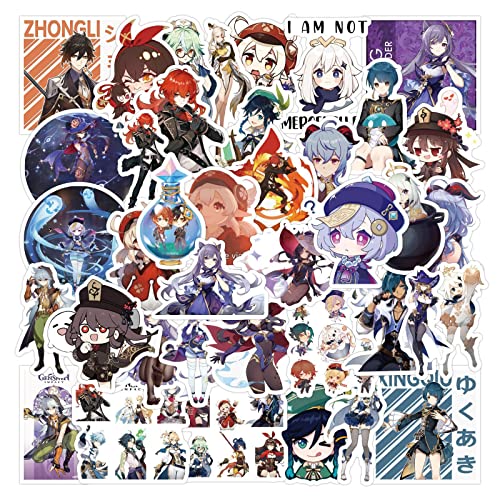 Genshin Impact Stickers, 100pcs Waterproof for Decal,Laptop Hydro Flask Water