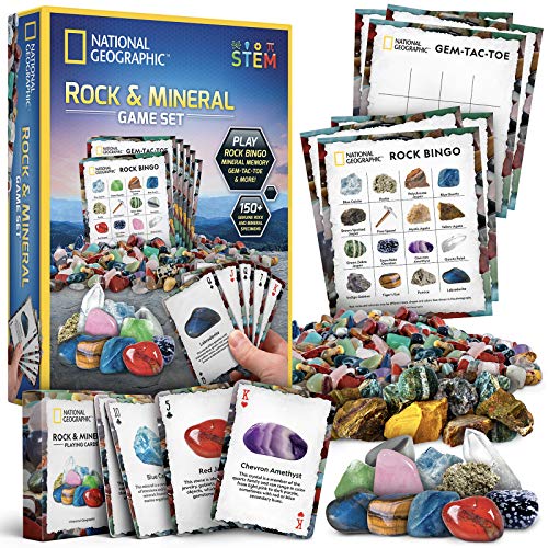 NATIONAL GEOGRAPHIC Rock Bingo Game - Play Mineral Memory, Gemstone