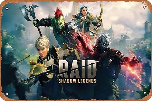 Raid: Shadow Legends Game Wall Poster Metal Vintage Band Tin